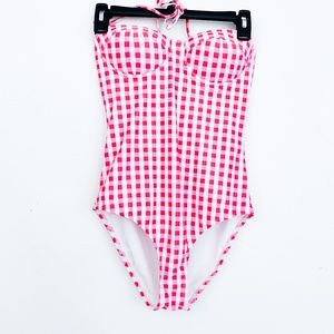 GAP PINK PLAID ONE PIECE BATHING SUIT